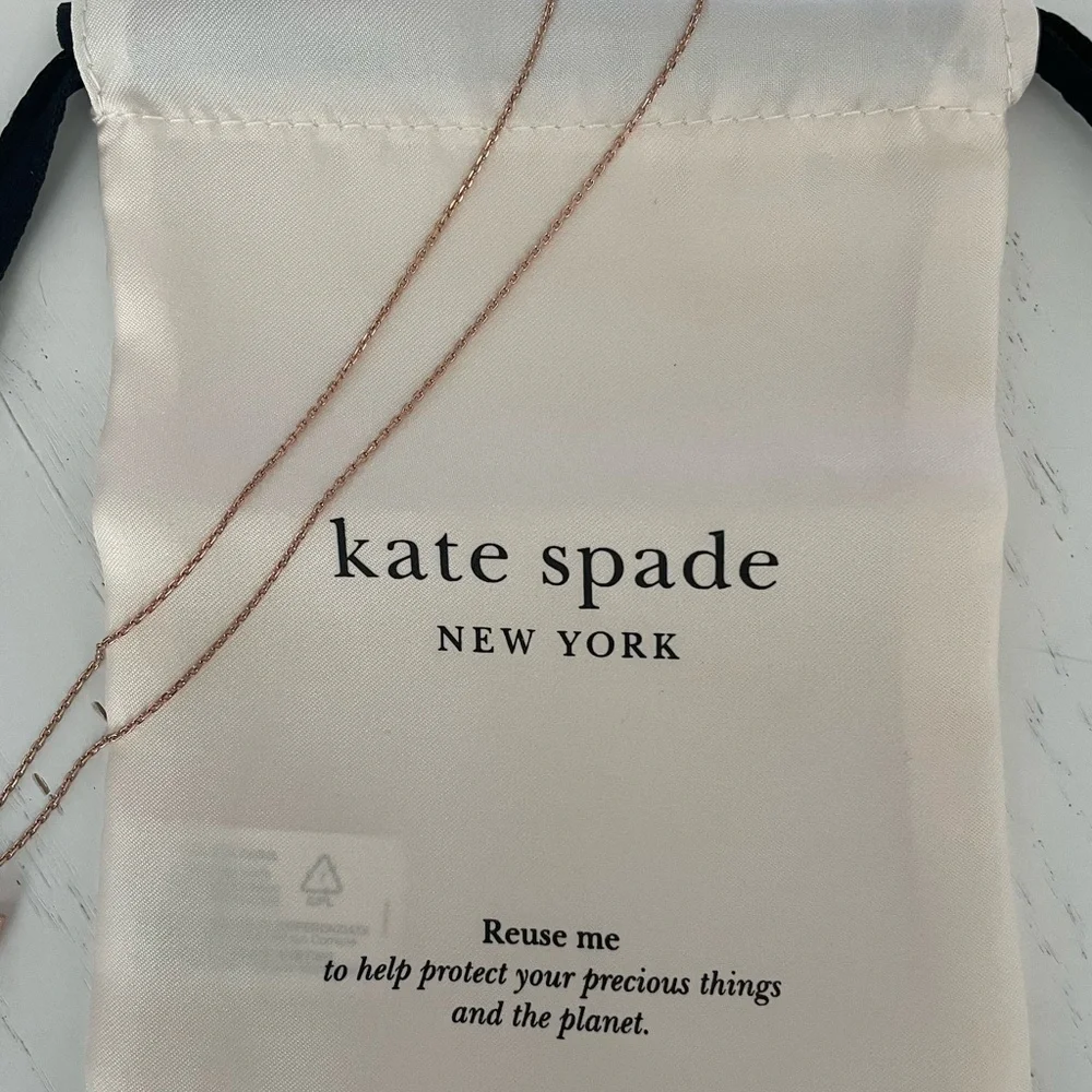 Kate Spade Rose Gold Bow Pendant Necklace - BRAND NEW WITH TAGS - Picture 4 of 4